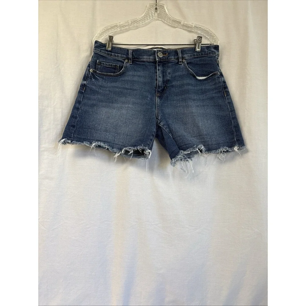LOFT Frayed Denim Shorts Womens 8/29 Blue Mid Rise Cut-Off 5-Pocket
